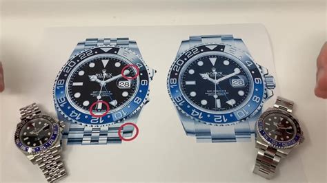 rolex batgirl fake vs real|Rolex batman vs gmt.